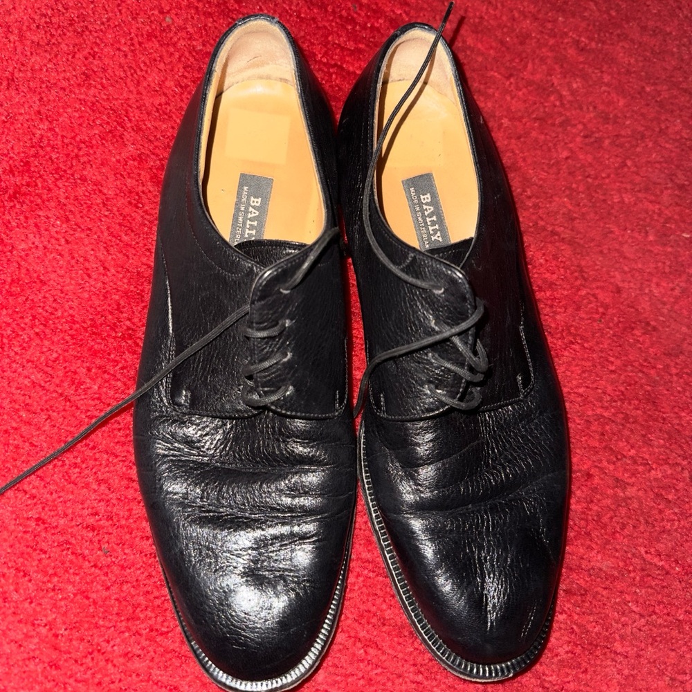Bally Men's Classic Black Leather Oxfords